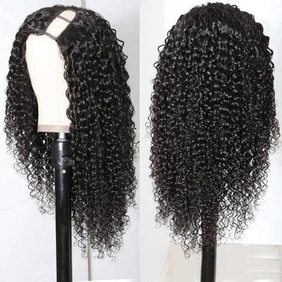 Snv U Part Wigs Natural Curly Human Hair Wig No Leave Out No Glue Beginner Friendly 180% Density Wigs