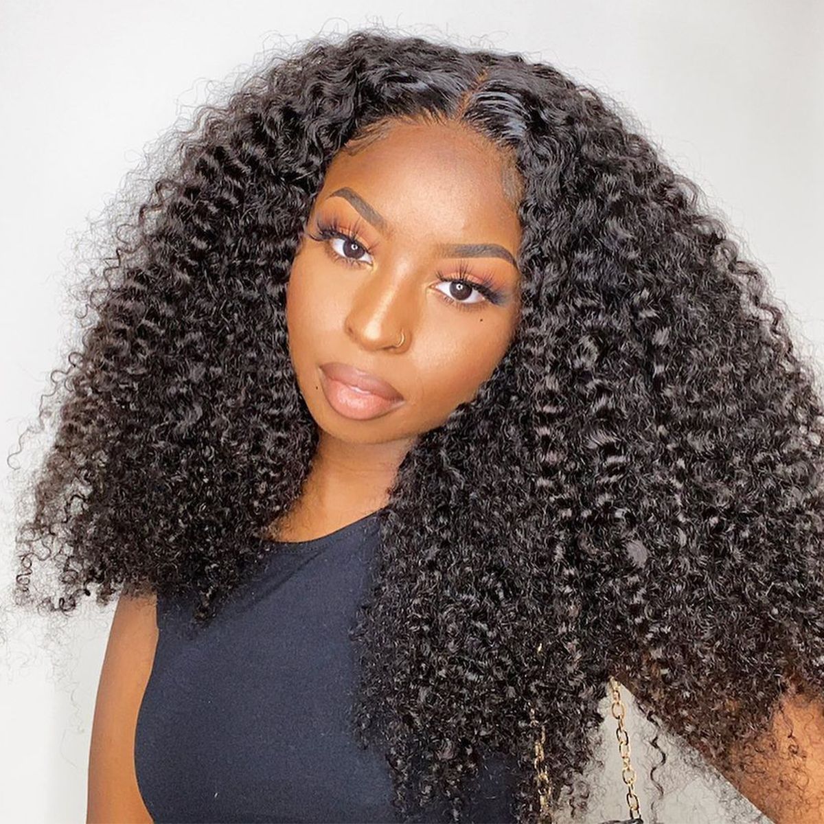 Snv V Part Wigs Kinky Curly Human Hair Wig No Leave Out No Glue Beginner Friendly 180% Density Wigs