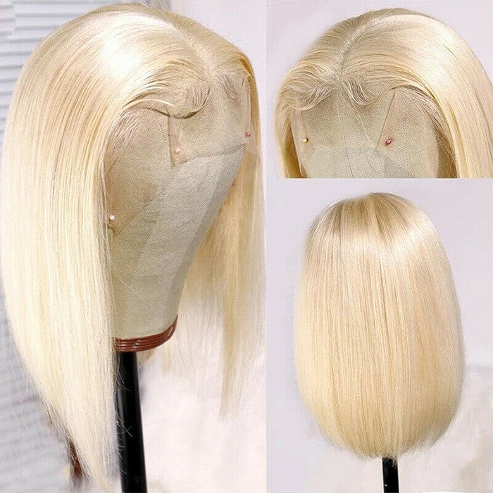 Snv 613 Color Blonde Hair Short straight Bob Wigs 13x4 4x4 lace frontal wig Human Hair Wigs