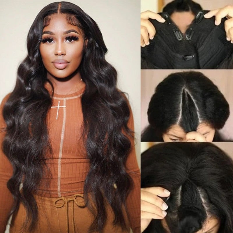 Snv V Part Wigs Body Wave Human Hair Wig No Leave Out No Glue Beginner Friendly 180% Density Wigs