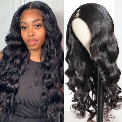 Snv U Part Wigs Body Wave Human Hair Wig No Leave Out No Glue Beginner Friendly 180% Density Wigs