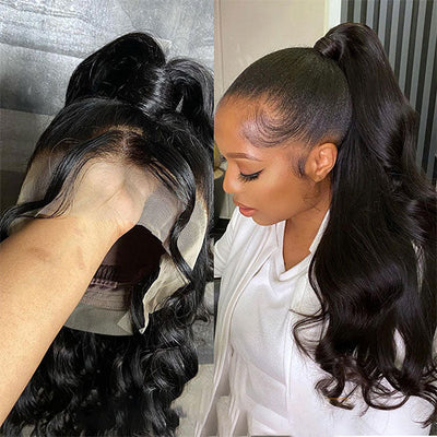 Snv 360 Transparent Lace Wigs Body Wave Virgin Human Hair Wig Can Do Ponytail Style Preplucked With Baby Hair