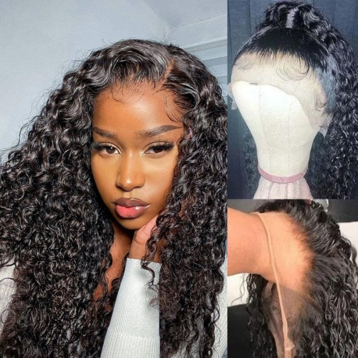 Snv high quality 13×6 Transparent Lace Front Wigs Jerry curly Virgin Human Hair wigs With Pre-Plucked Hairline