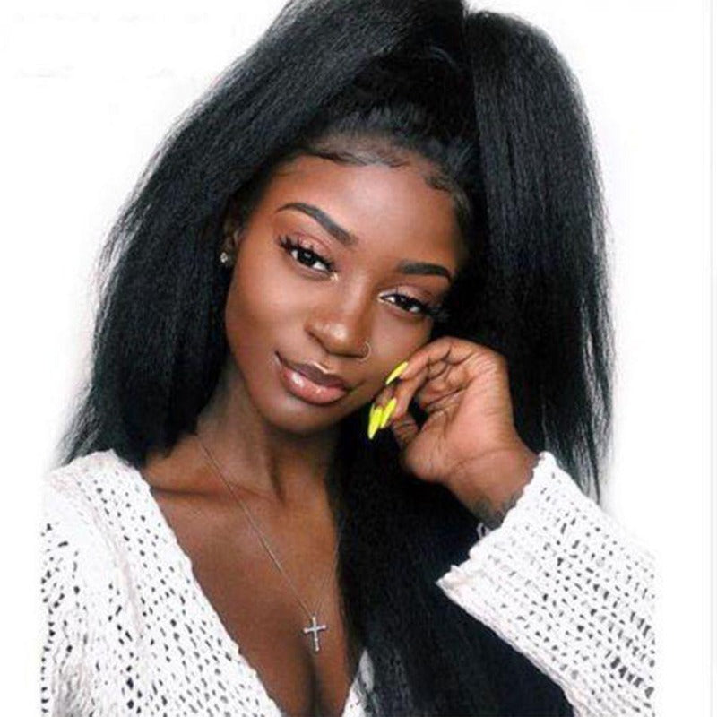 Snv 360 Transparent Lace Wigs Kinky Straight Virgin Human Hair Wig Can Do Ponytail Style Preplucked With Baby Hair