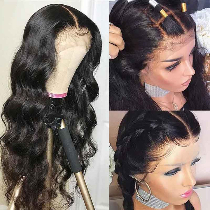 Snv Pre Plucked Body Wave Human Hair Wigs 13×4 Lace Front Wigs transparent lace