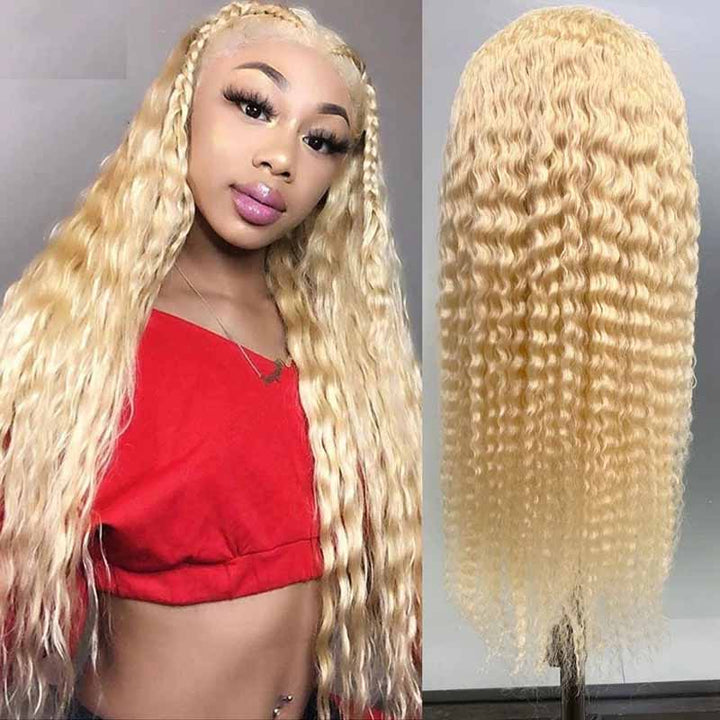 Snv 13x4 4×4 Lace Front Wigs 613 Blonde Deep Wave Human Hair Wig 180% density