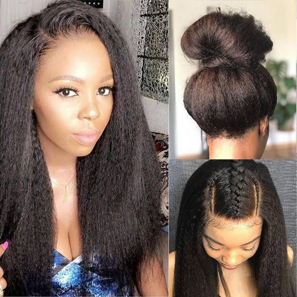 Snv 360 Transparent Lace Wigs Kinky Straight Virgin Human Hair Wig Can Do Ponytail Style Preplucked With Baby Hair