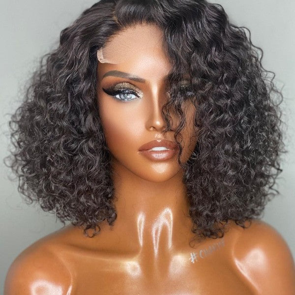 Snv 4x4 13x4 Lace Front wigs curly Bob Human Hair Wigs Pre Plucked With Baby Hair