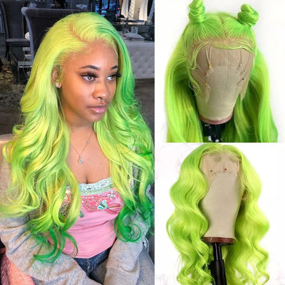 Snv Colorful Body Wave human hair wig 13×4 Lace Front Wigs High 180% Density