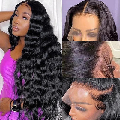 Snv high quality 13x4 HD Lace Front Wigs loose deep wave  Virgin Human Hair wigs With Pre-Plucked Hairline