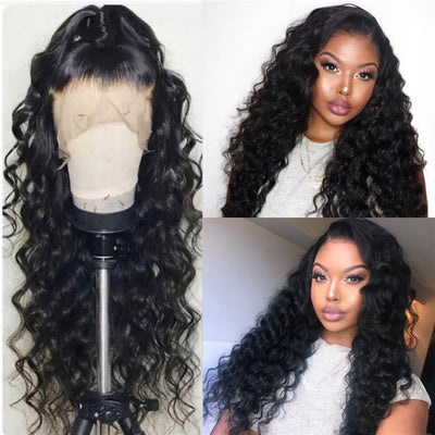 Snv high quality 13×6 transparent Lace Front Wigs loose deep wave Virgin Human Hair wigs With Pre-Plucked Hairline