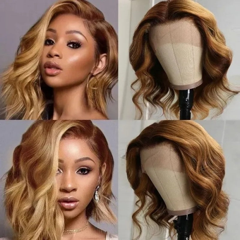 Snv Ginger bob Wigs Body Wave human hair 13x4 5x5 Lace Front Wigs 180% density