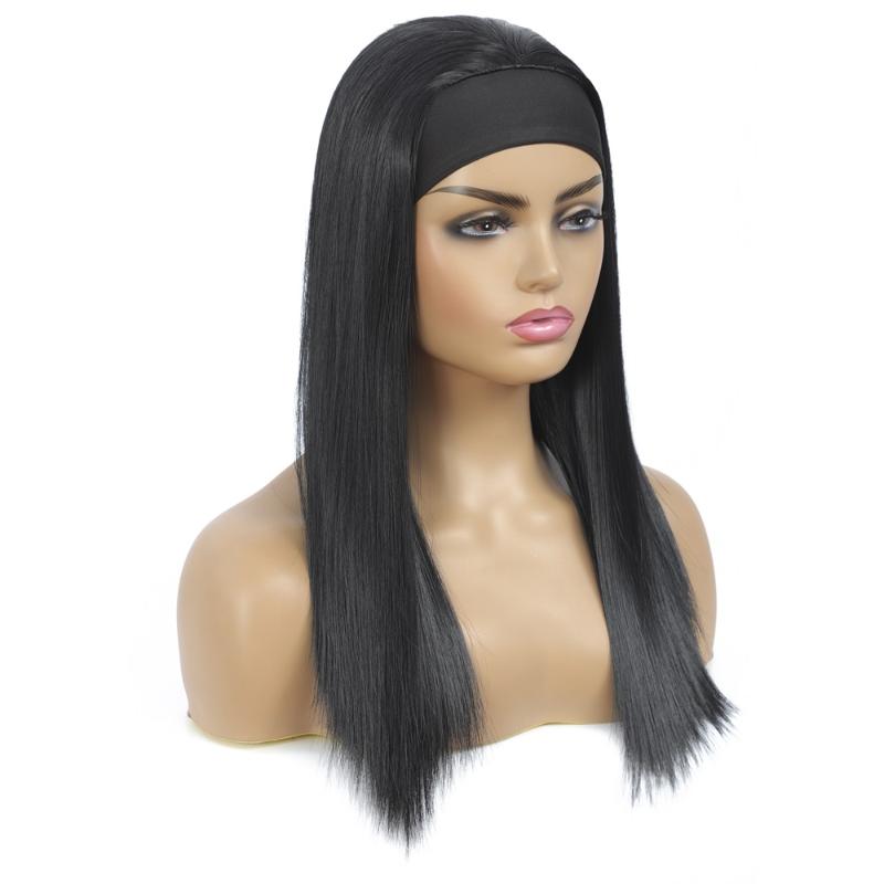 Snv Glueless Wig Straight Human Hair Wigs No Glue Silk Scarf Headband Wigs For Beginners 180% Density