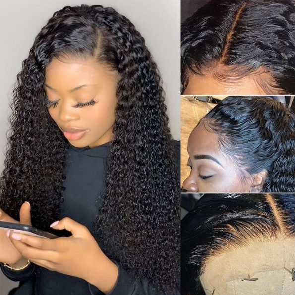 Snv 360 Transparent Lace Wigs Jerry curly Virgin Human Hair Wig Can Do Ponytail Style Preplucked With Baby Hair