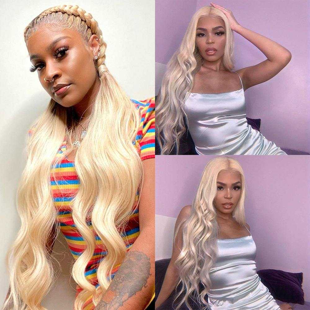 Snv 613 Blonde Body Wave Human Hair 13*4 Lace Front Wigs 180% Density