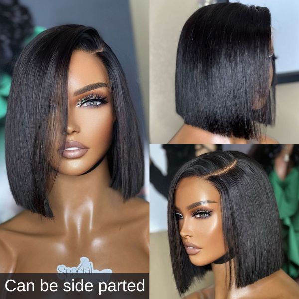 Snv Bob Wig  4x4  Lace Front Wigs Short Straight Human Hair wigs Pre Plucked With Baby Hair