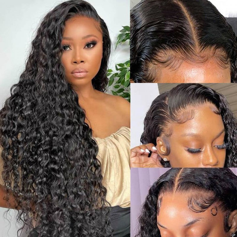 Snv 360 Transparent Lace Wigs Deep Wave Virgin Human Hair Wig Can Do Ponytail Style Preplucked With Baby Hair