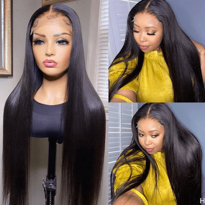 Snv 6×6 Lace Closure Wigs Straight Virgin Human Hair Wig Pre Plucked With Baby Hair 100% Brazilian Human Hair 180% Density