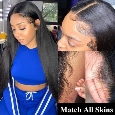 Snv Skin Melted 5x5 HD Lace Closure Wigs Straight Virgin Human Hair wig Pre-Plucked With Natural Hairline