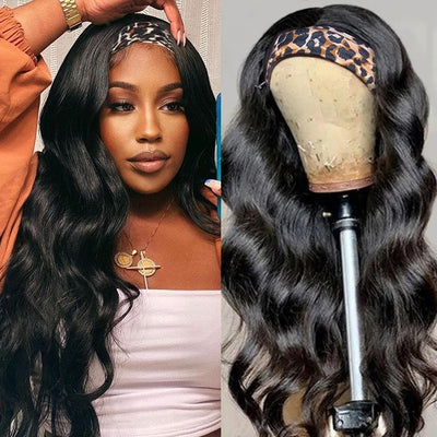 Snv Glueless Wig Body Wave Human Hair Wigs No Glue Silk Scarf Headband Wigs For Beginners 180% Density