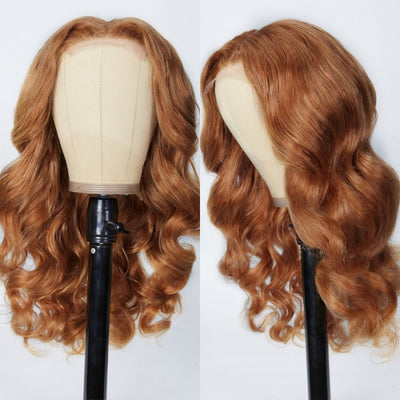 Snv Ginger Brown Body Wave Wigs  13X4 Lace Frontal Wigs Brown Colored Human Hair Wigs For Women