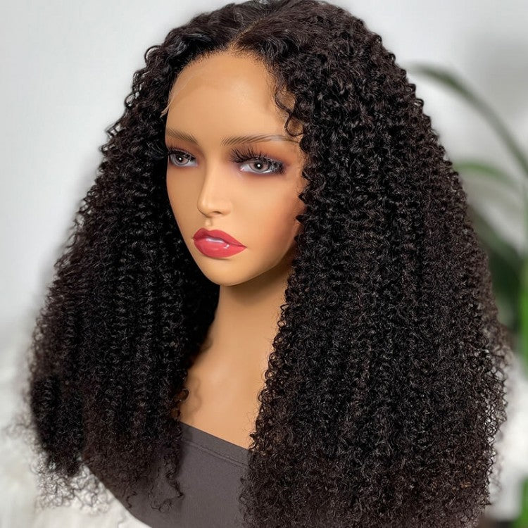 Snv 13x4 Lace Front Wigs Kinky Curly Wig Human Hair Side Part 180% Density