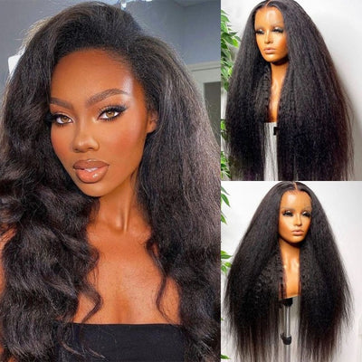 Snv 360 Transparent Lace Wigs Kinky Straight Virgin Human Hair Wig Can Do Ponytail Style Preplucked With Baby Hair