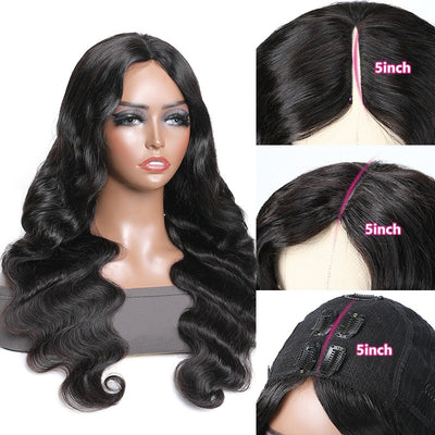 Snv V Part Wigs Body Wave Human Hair Wig No Leave Out No Glue Beginner Friendly 180% Density Wigs