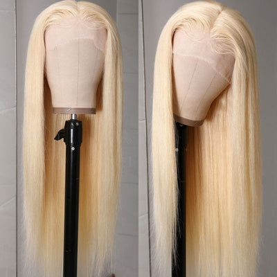 Snv 613 Blond Wig Straight Real Human Hair Wig 13x4 Lace Front Wig Pre Plucked 180% Density