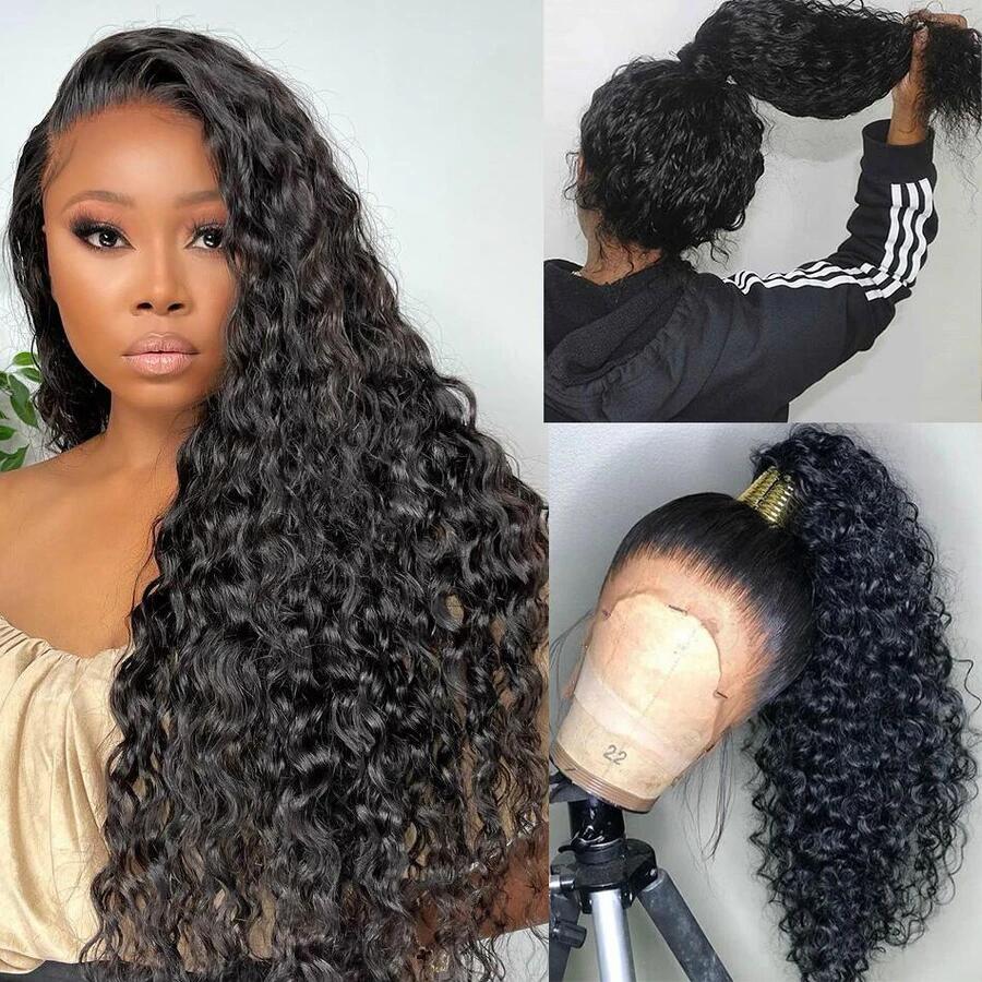 Snv 360 Transparent Lace Wigs Water Wave Virgin Human Hair Wig Can Do Ponytail Style Preplucked With Baby Hair