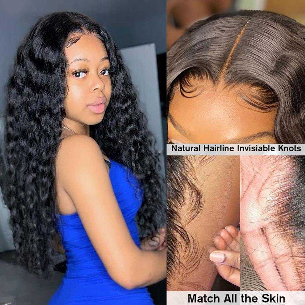 Snv Skin Melted 5x5 HD Lace Closure Wigs Water Wave Virgin Human Hair wig Pre-Plucked With Natural Hairline