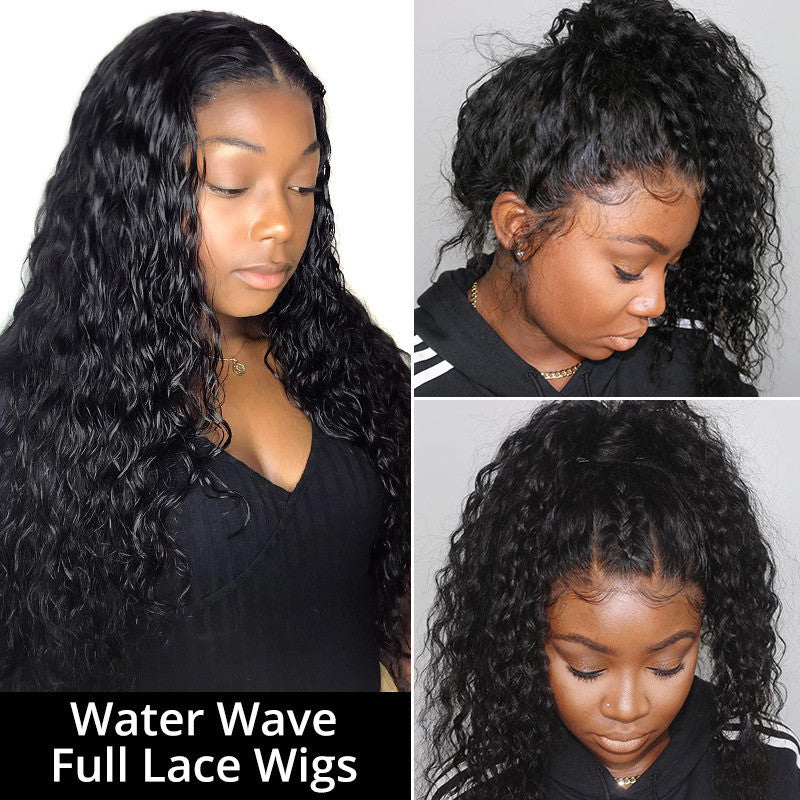 Snv Full Lace Wigs Water Wave Human Hair Wig For Black women Can do any Hair Styles High Quality 200% Density